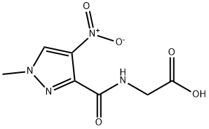 [({4-nitro-1-methyl-1H-pyrazol-3-yl}carbonyl)amino]acetic acid Struktur