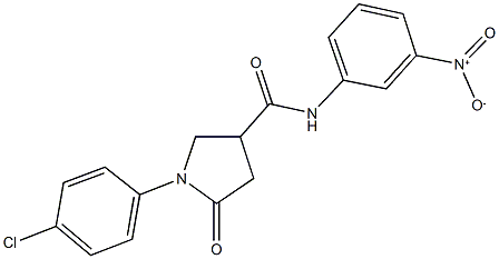 1-(4-chlorophenyl)-N-{3-nitrophenyl}-5-oxopyrrolidine-3-carboxamide Struktur