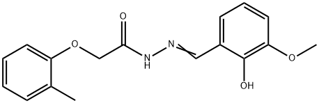 N'-(2-hydroxy-3-methoxybenzylidene)-2-(2-methylphenoxy)acetohydrazide Struktur