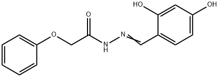 N'-(2,4-dihydroxybenzylidene)-2-phenoxyacetohydrazide Struktur