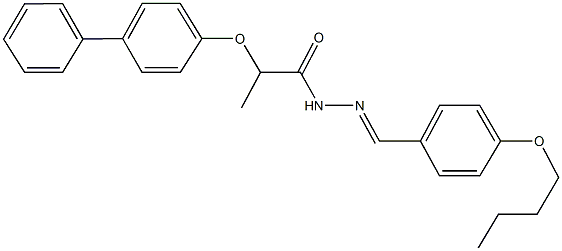 2-([1,1'-biphenyl]-4-yloxy)-N'-(4-butoxybenzylidene)propanohydrazide Struktur