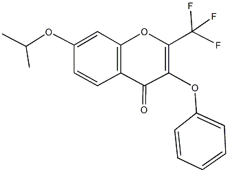 7-isopropoxy-3-phenoxy-2-(trifluoromethyl)-4H-chromen-4-one Struktur