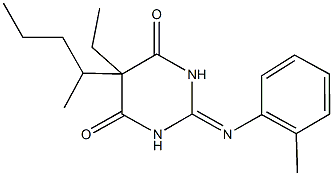 5-ethyl-5-(1-methylbutyl)-2-[(2-methylphenyl)imino]dihydro-4,6(1H,5H)-pyrimidinedione Struktur