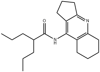 N-(2,3,5,6,7,8-hexahydro-1H-cyclopenta[b]quinolin-9-yl)-2-propylpentanamide Struktur