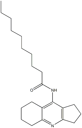 N-(2,3,5,6,7,8-hexahydro-1H-cyclopenta[b]quinolin-9-yl)decanamide Struktur