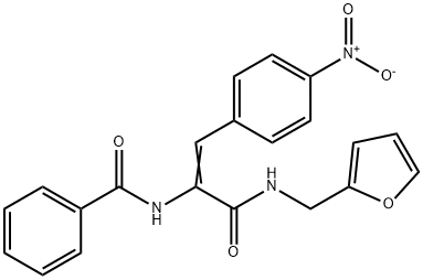 N-(1-{[(2-furylmethyl)amino]carbonyl}-2-{4-nitrophenyl}vinyl)benzamide Struktur