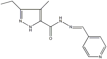 3-ethyl-4-methyl-N'-(4-pyridinylmethylene)-1H-pyrazole-5-carbohydrazide Struktur