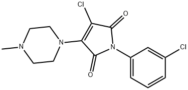 3-chloro-1-(3-chlorophenyl)-4-(4-methyl-1-piperazinyl)-1H-pyrrole-2,5-dione Struktur