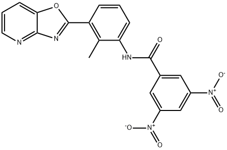 3,5-bisnitro-N-(2-methyl-3-[1,3]oxazolo[4,5-b]pyridin-2-ylphenyl)benzamide Struktur