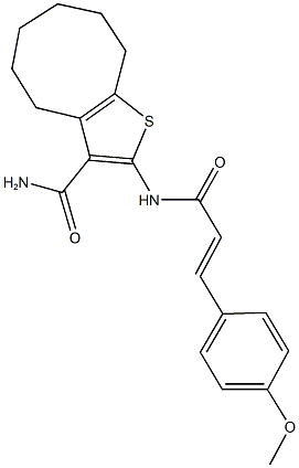 2-{[3-(4-methoxyphenyl)acryloyl]amino}-4,5,6,7,8,9-hexahydrocycloocta[b]thiophene-3-carboxamide Struktur