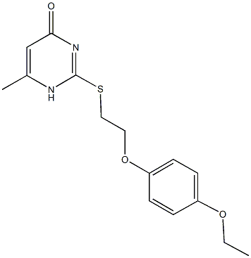 2-{[2-(4-ethoxyphenoxy)ethyl]sulfanyl}-6-methyl-4(1H)-pyrimidinone Struktur