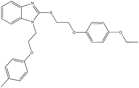 2-{[2-(4-ethoxyphenoxy)ethyl]sulfanyl}-1-[2-(4-methylphenoxy)ethyl]-1H-benzimidazole Struktur