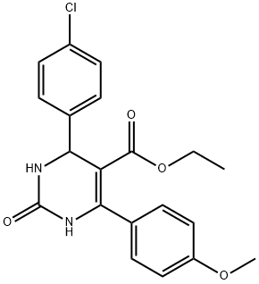 ethyl 4-(4-chlorophenyl)-6-(4-methoxyphenyl)-2-oxo-1,2,3,4-tetrahydro-5-pyrimidinecarboxylate Struktur