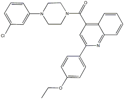 4-(4-{[4-(3-chlorophenyl)-1-piperazinyl]carbonyl}-2-quinolinyl)phenyl ethyl ether Struktur