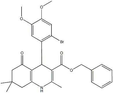 benzyl 4-(2-bromo-4,5-dimethoxyphenyl)-2,7,7-trimethyl-5-oxo-1,4,5,6,7,8-hexahydro-3-quinolinecarboxylate Struktur