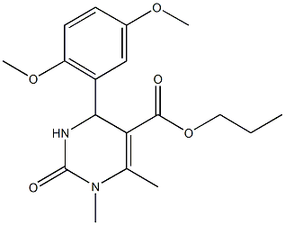 propyl 4-(2,5-dimethoxyphenyl)-1,6-dimethyl-2-oxo-1,2,3,4-tetrahydropyrimidine-5-carboxylate Struktur