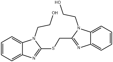 2-[2-({[1-(2-hydroxyethyl)-1H-benzimidazol-2-yl]methyl}sulfanyl)-1H-benzimidazol-1-yl]ethanol Struktur