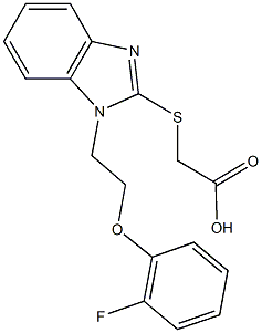 ({1-[2-(2-fluorophenoxy)ethyl]-1H-benzimidazol-2-yl}sulfanyl)acetic acid Struktur