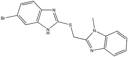 2-{[(6-bromo-1H-benzimidazol-2-yl)sulfanyl]methyl}-1-methyl-1H-benzimidazole Struktur