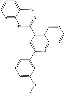 N-(3-chloro-2-pyridinyl)-2-(3-methoxyphenyl)-4-quinolinecarboxamide Struktur