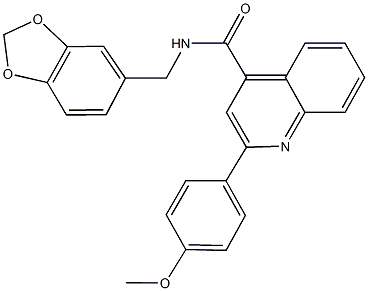 N-(1,3-benzodioxol-5-ylmethyl)-2-(4-methoxyphenyl)-4-quinolinecarboxamide Struktur