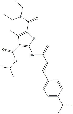 isopropyl 5-[(diethylamino)carbonyl]-2-{[3-(4-isopropylphenyl)acryloyl]amino}-4-methyl-3-thiophenecarboxylate Struktur