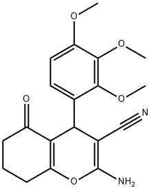 2-amino-5-oxo-4-(2,3,4-trimethoxyphenyl)-5,6,7,8-tetrahydro-4H-chromene-3-carbonitrile Struktur