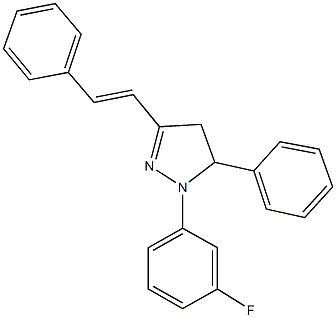 1-(3-fluorophenyl)-5-phenyl-3-(2-phenylvinyl)-4,5-dihydro-1H-pyrazole Struktur