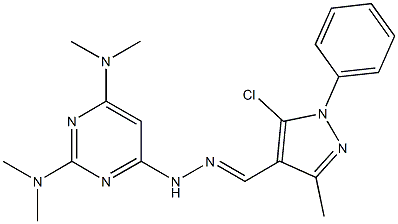 5-chloro-3-methyl-1-phenyl-1H-pyrazole-4-carbaldehyde [2,6-bis(dimethylamino)-4-pyrimidinyl]hydrazone Struktur