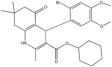 cyclohexyl 4-(2-bromo-4,5-dimethoxyphenyl)-2,7,7-trimethyl-5-oxo-1,4,5,6,7,8-hexahydro-3-quinolinecarboxylate Struktur