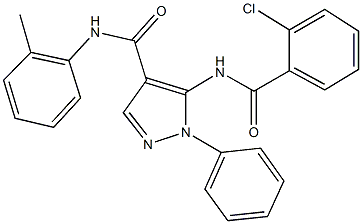 5-[(2-chlorobenzoyl)amino]-N-(2-methylphenyl)-1-phenyl-1H-pyrazole-4-carboxamide Struktur