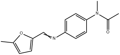 N-methyl-N-(4-{[(5-methyl-2-furyl)methylene]amino}phenyl)acetamide Struktur