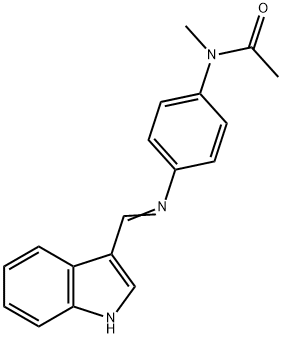 N-{4-[(1H-indol-3-ylmethylene)amino]phenyl}-N-methylacetamide Struktur