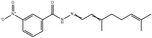 N'-(3,7-dimethyl-2,6-octadienylidene)-3-nitrobenzohydrazide Struktur