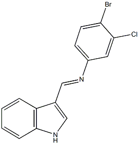 4-bromo-3-chloro-N-(1H-indol-3-ylmethylene)aniline Struktur