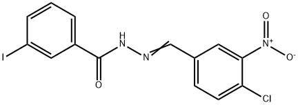 N'-{4-chloro-3-nitrobenzylidene}-3-iodobenzohydrazide Struktur