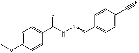 N'-(4-cyanobenzylidene)-4-methoxybenzohydrazide Struktur