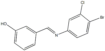 3-{[(4-bromo-3-chlorophenyl)imino]methyl}phenol Struktur