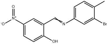 2-{[(3-bromo-4-methylphenyl)imino]methyl}-4-nitrophenol Struktur