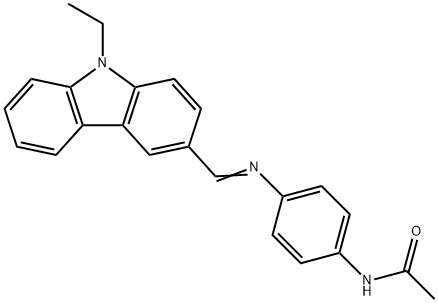 N-(4-{[(9-ethyl-9H-carbazol-3-yl)methylene]amino}phenyl)acetamide Struktur