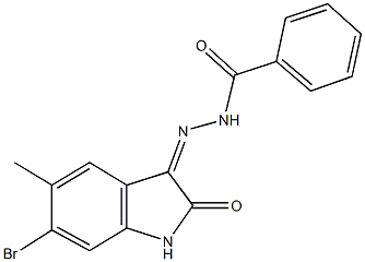 N'-(6-bromo-5-methyl-2-oxo-1,2-dihydro-3H-indol-3-ylidene)benzohydrazide Struktur