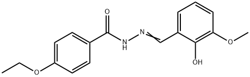 4-ethoxy-N'-(2-hydroxy-3-methoxybenzylidene)benzohydrazide Struktur