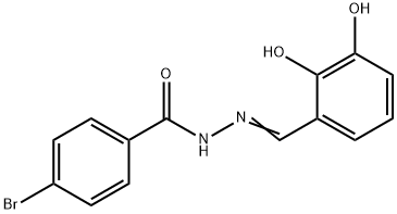 4-bromo-N'-(2,3-dihydroxybenzylidene)benzohydrazide Struktur