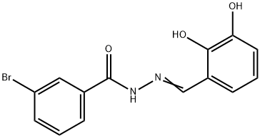 3-bromo-N'-(2,3-dihydroxybenzylidene)benzohydrazide Struktur