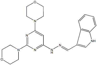 1H-indole-3-carbaldehyde (2,6-dimorpholin-4-ylpyrimidin-4-yl)hydrazone Struktur