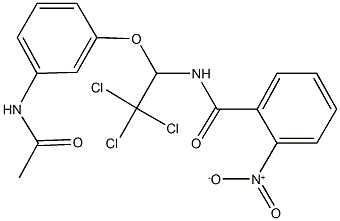 N-{1-[3-(acetylamino)phenoxy]-2,2,2-trichloroethyl}-2-nitrobenzamide Struktur