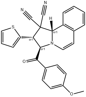 3-(4-methoxybenzoyl)-2-(2-thienyl)-2,3-dihydropyrrolo[2,1-a]isoquinoline-1,1(10bH)-dicarbonitrile Struktur