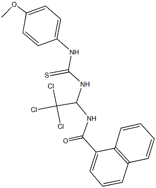 N-(2,2,2-trichloro-1-{[(4-methoxyanilino)carbothioyl]amino}ethyl)-1-naphthamide Struktur