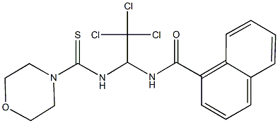 N-{2,2,2-trichloro-1-[(4-morpholinylcarbothioyl)amino]ethyl}-1-naphthamide Struktur