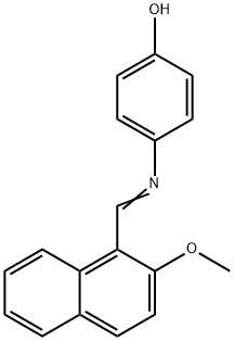 4-{[(2-methoxy-1-naphthyl)methylene]amino}phenol Struktur